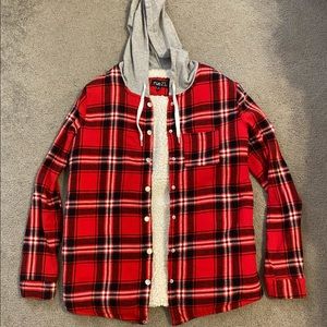 Rue 21 fuzzy flannel hoodie
